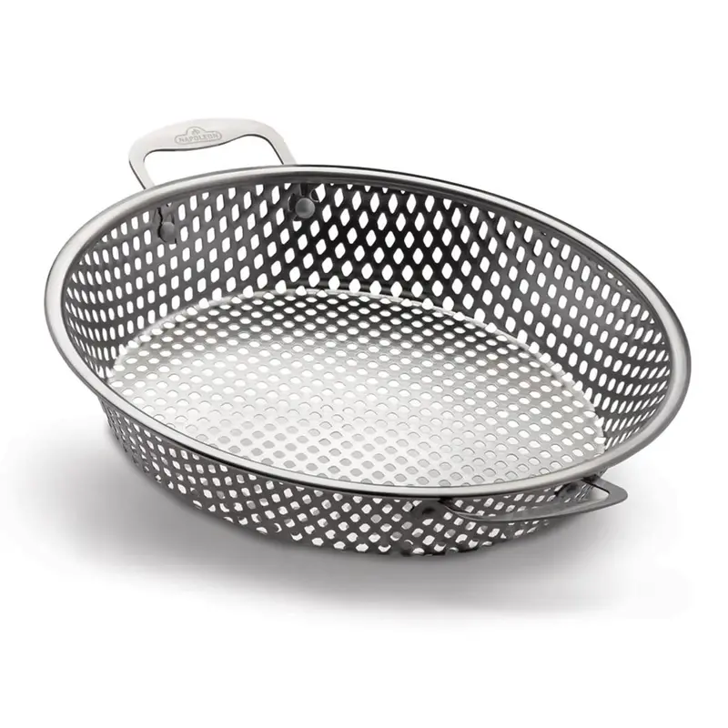 Napoleon 12-Inch Stainless Steel Grilling Wok – Flat-Bottom, Lid Included (Model 56026) 1