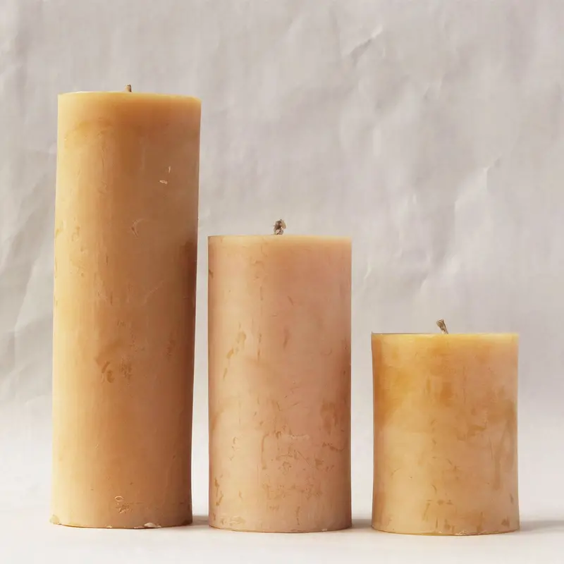 Natural Beeswax Pillar Candle 1