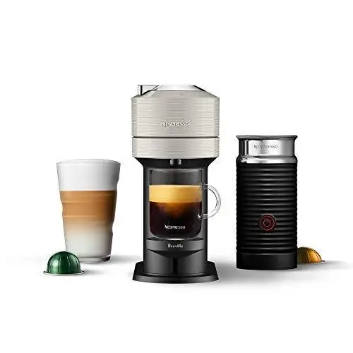 Nespresso Vertuo Next Coffee & Espresso Machine With Aeroccino – One-Touch Brewing, Light Grey 1