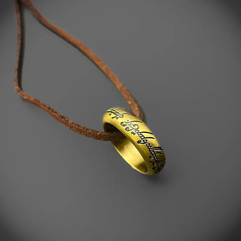 Noble Collection One Ring Pendant – Leather Strap Necklace 1