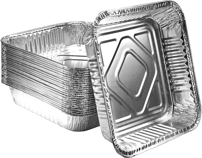 Nyhi 30-Pack 8" X 8" Sturdy Oblong Aluminum Foil Pans – Extra-Thick Disposable Trays For Baking, Meal Prep & Takeout 1