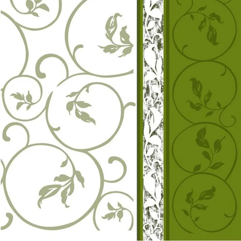 Olive-Tone Curlicue Disposable Lunch Napkins – 20 Count 1