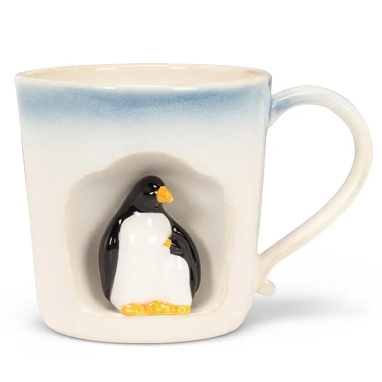 Ombre Penguin Tapered Mug – Gradient Ceramic Coffee Cup 1