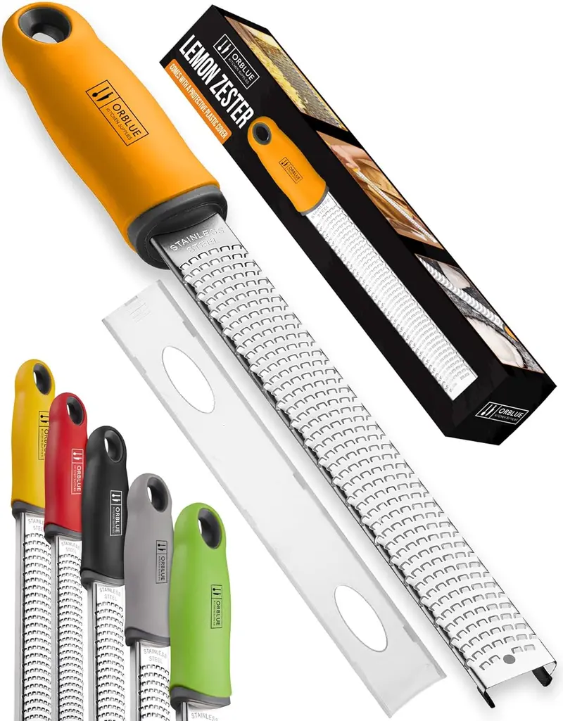 Orblue Stainless Steel Citrus Zester & Multi-Use Grater – For Lemons, Cheese, Chocolate, Ginger, And More 1