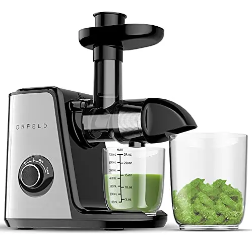 Orfeld Silver Masticating Juicer – Low-Speed Cold Press Extractor For Carrots, Citrus, Celery & More 1