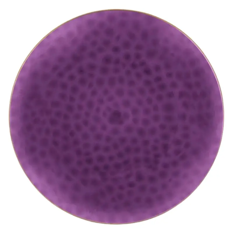 Organic Hammered 10-Inch Purple & Gold Disposable Dinner Plate 1