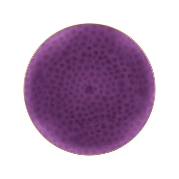 Organic Hammered 7-Inch Purple & Gold Disposable Appetizer Or Dessert Plate 1