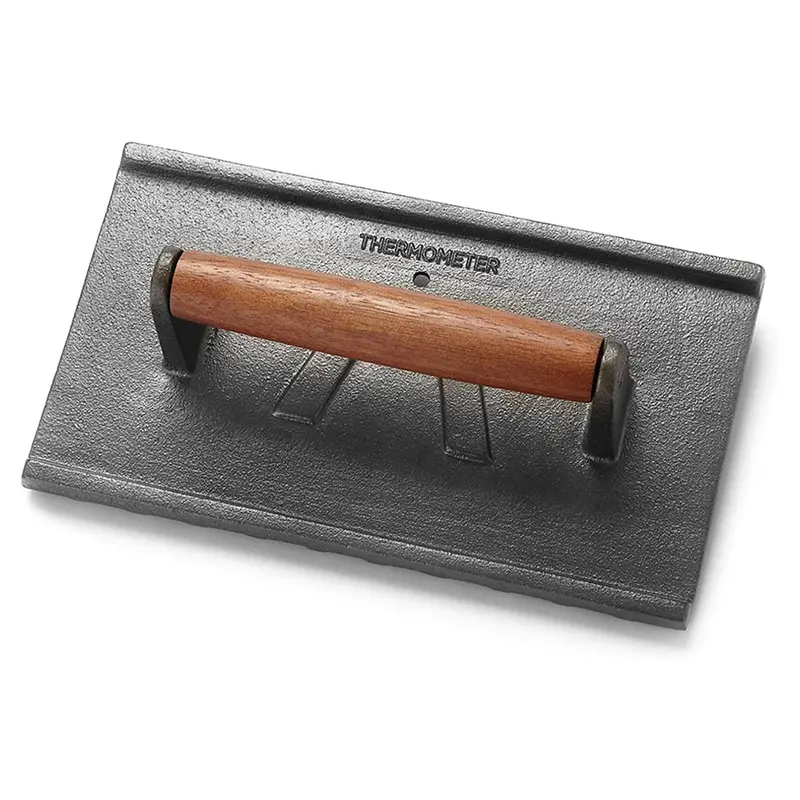 Outset Cast Iron Grill Press – Rectangular Weighted Smashing Tool 1