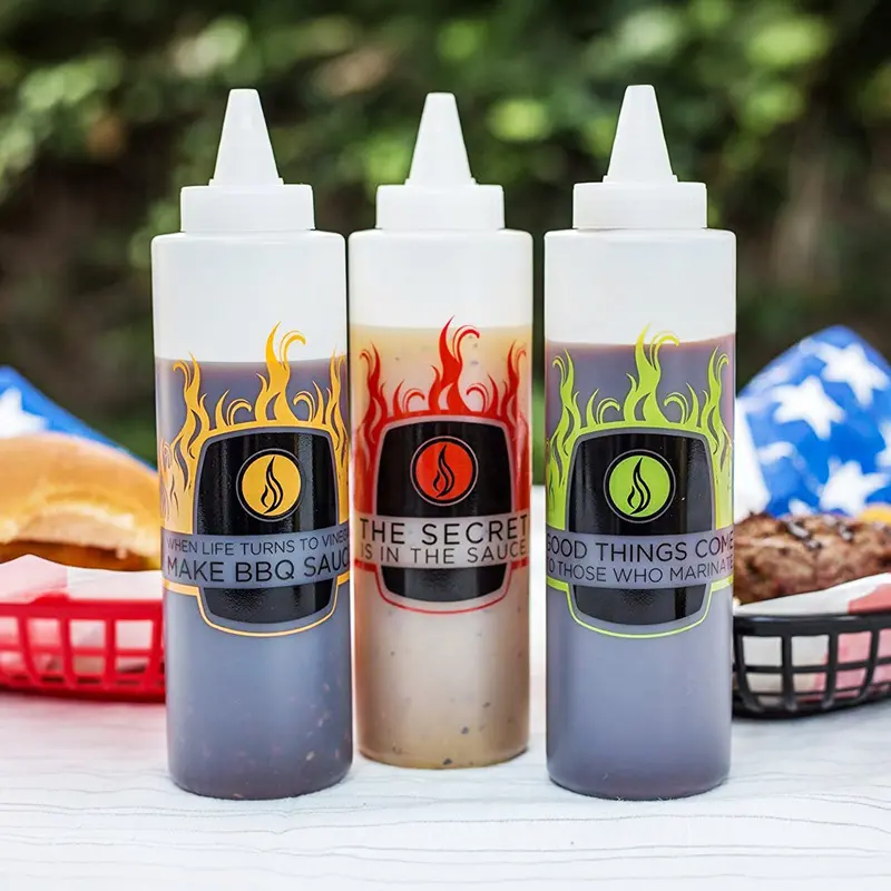 Outset Condiment Squirt Bottles – 3-Pack Food-Grade Dispensers 1