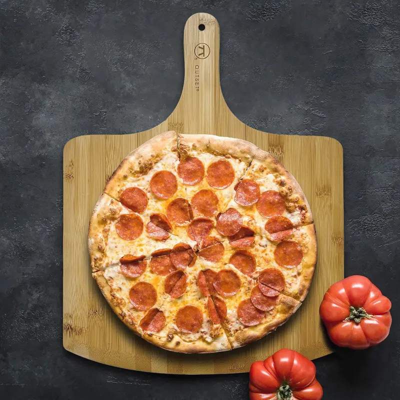 Outset Extra-Large Bamboo Pizza Peel – 18" X 14" For Easy Transfers 1