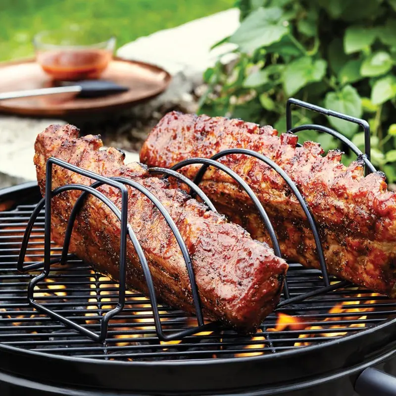 Outset Qd50 Nonstick Reversible Rib And Roast Rack For Even Heat Distribution 1