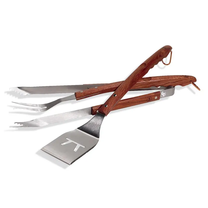 Outset Rosewood Bbq Tool Set – 3-Piece Essential Grilling Kit 1