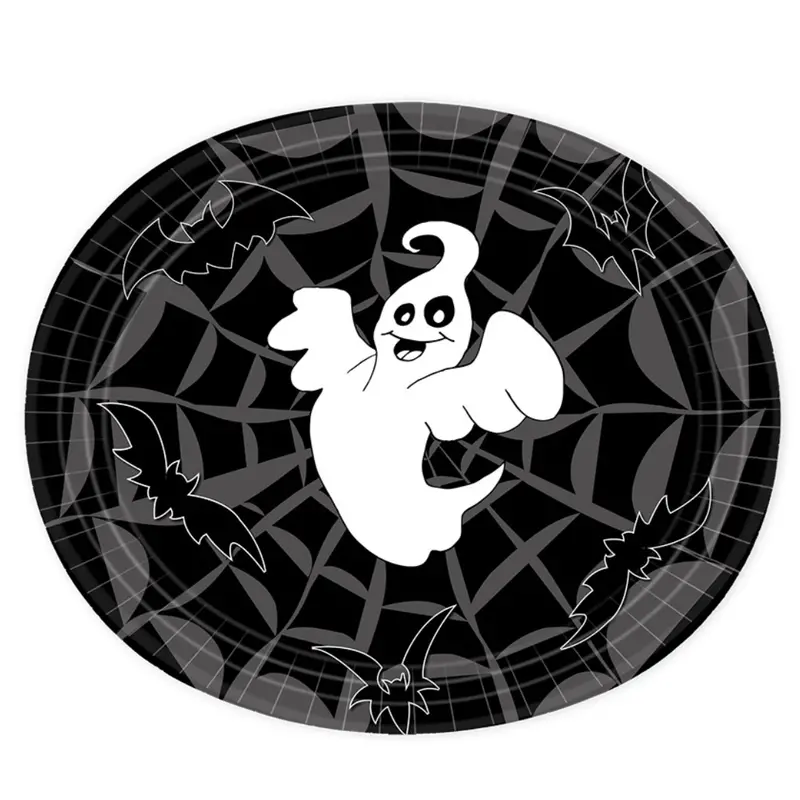 Oval 12 X 10 Inch Paper Plates – Halloween Party Collection, 10-Pack 1