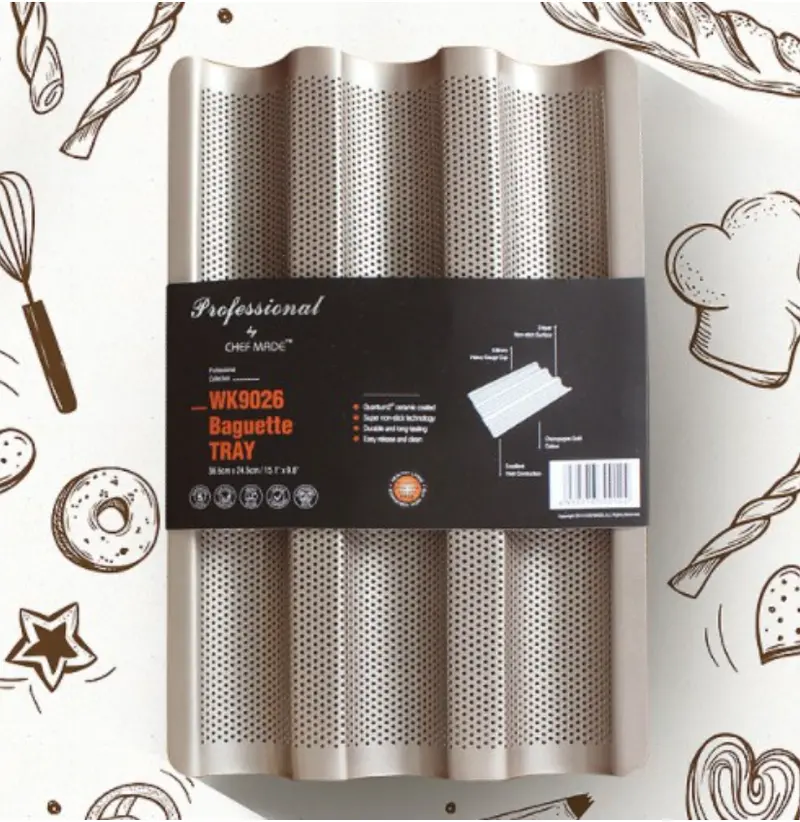 Perforated Baguette Pan – Ventilated Baking Tray For Crispy French Loaf And Artisan Bread 1