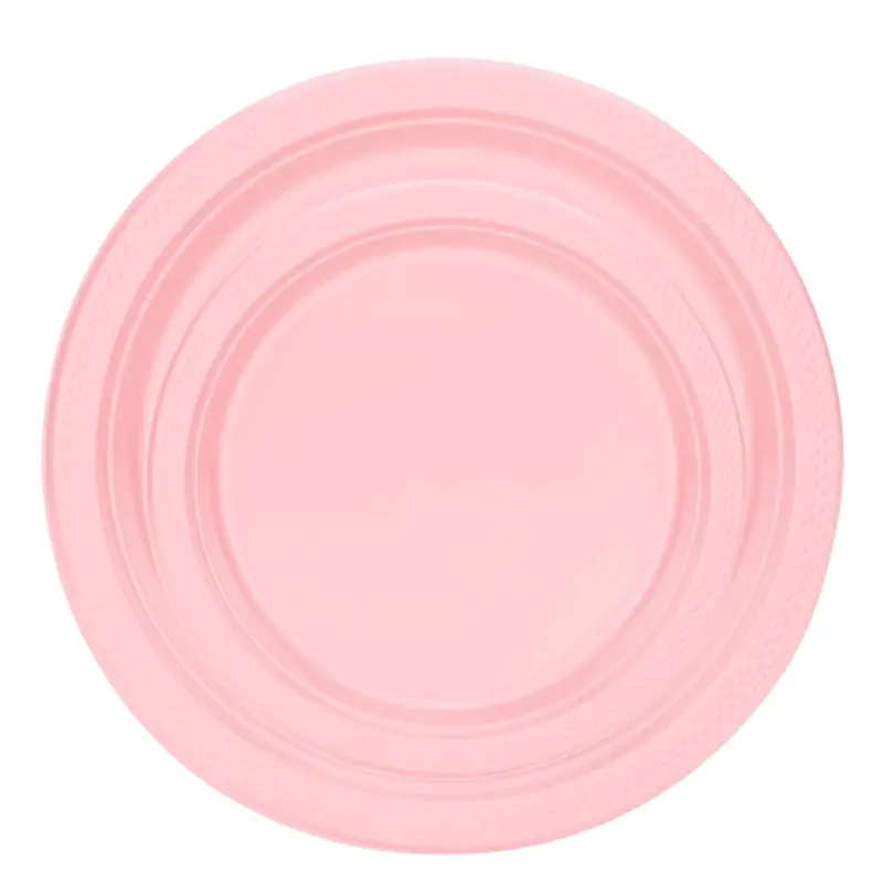 Pink 10-Inch And 7-Inch Disposable Plastic Plate Combo 1