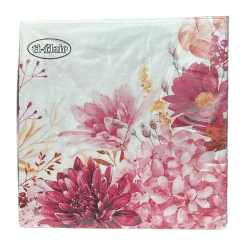 Pink Floral Lunch Napkins – 20-Pack Delicate Blossom Pattern 1