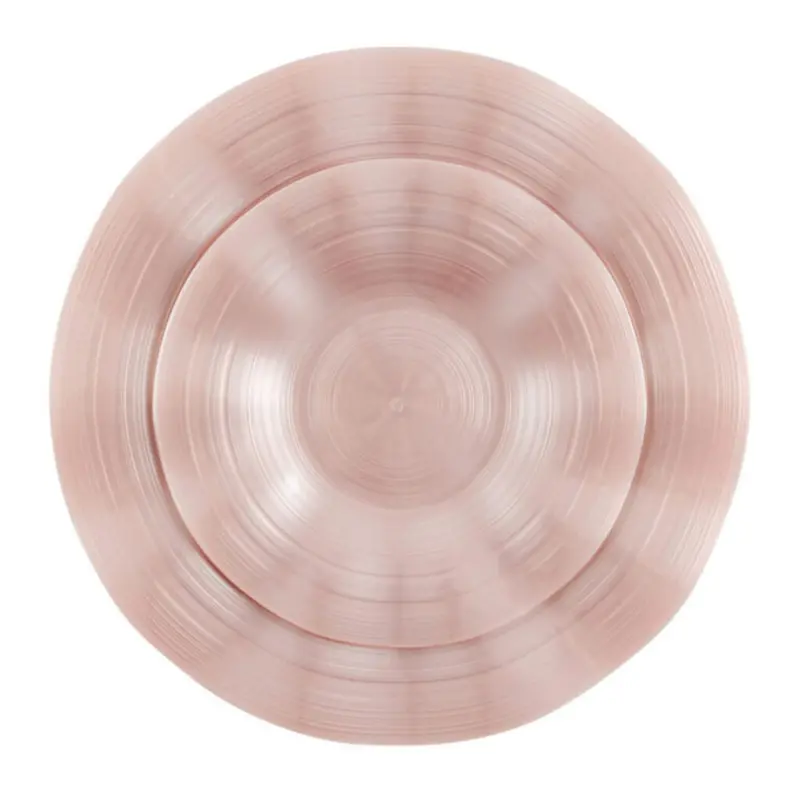 Pink Pearl Ribbed Plastic Dinnerware Combo — Includes 10-Inch Plates & 7-Inch Bowls 1