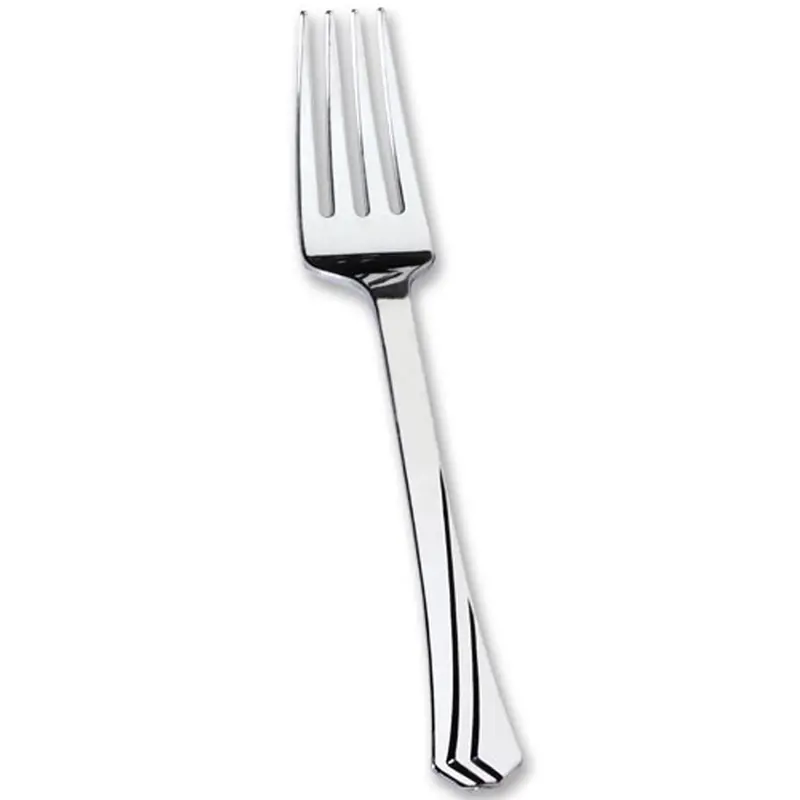 Polished Silver-Finish Plastic Dinner Fork 1