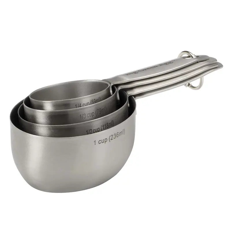 Premium Stainless Steel Measuring Cups – Nested Set With Ergonomic Handles 1