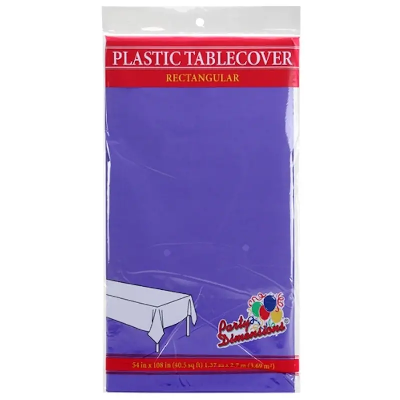 Purple Plastic Rectangular Table Cover – 54 X 108 Inches 1