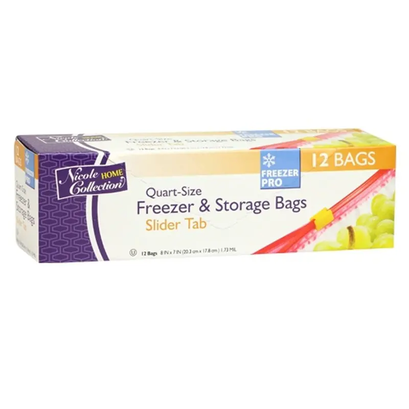 Quart-Size Resealable Freezer Bags – Smooth-Slide Plastic Closure 1