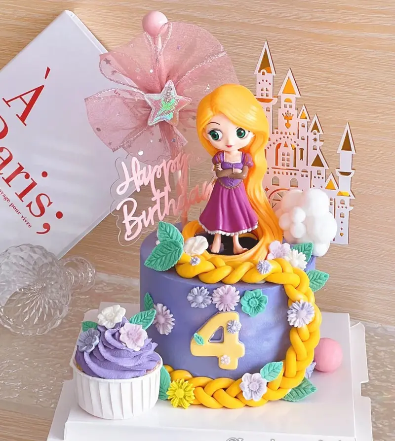 Rapunzel Princess Cake Topper – Hand-Painted Figurine For Themed Birthday Cakes 1