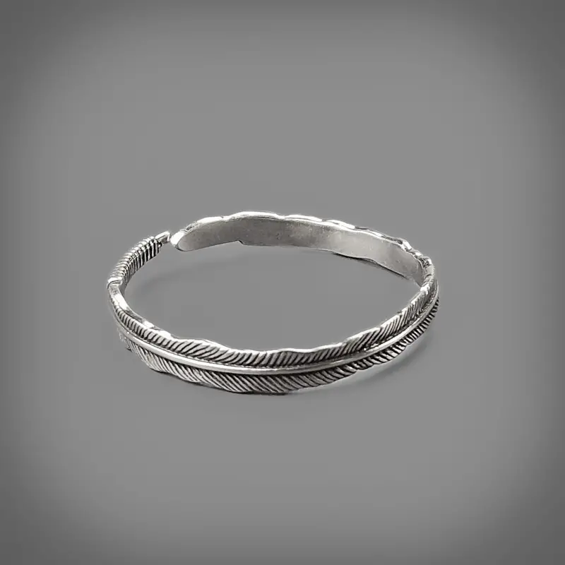 Raven Feather-Inspired Adjustable Cuff Bracelet 1