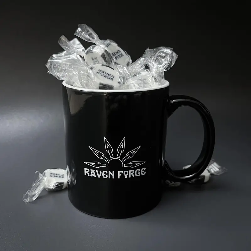 Raven Forge Coffee Mug With Sweet Treat Design 1