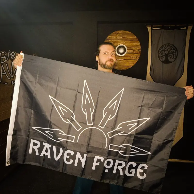 Raven Forge Heritage Flag – Woven Outdoor Banner 1