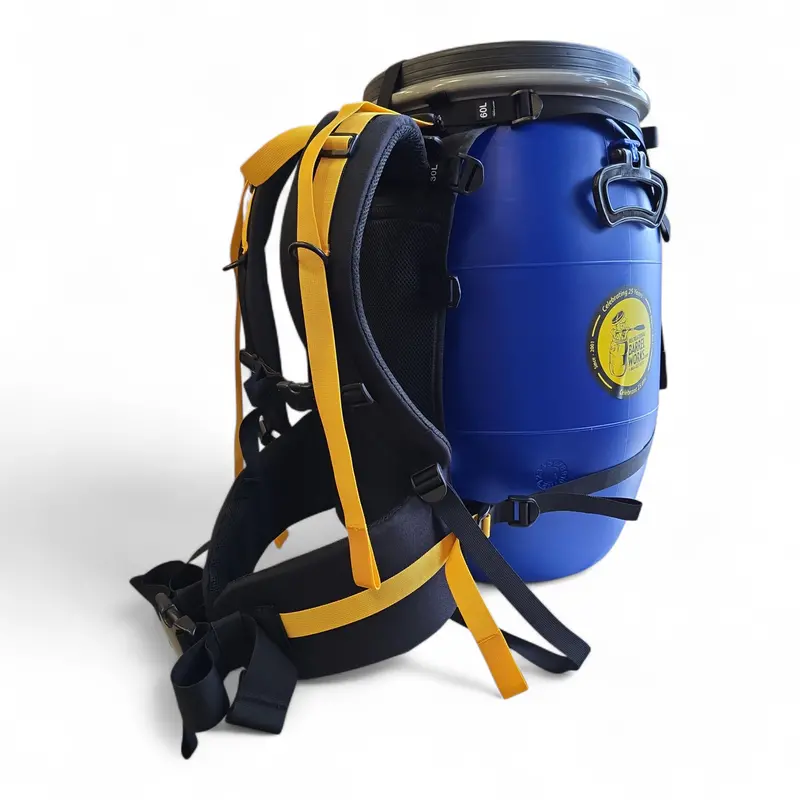 Recreational Barrel Works 60L Blue Expedition Backpack With Harness 1
