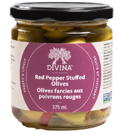 Red Bell Pepper-Stuffed Olives - 375 Ml 1