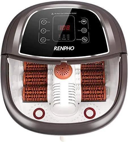 Renpho Foot Spa Massager – Heated Bubble Bath With Shiatsu Rollers, Auto Timer & Pain-Relieving Pedicure Function 1