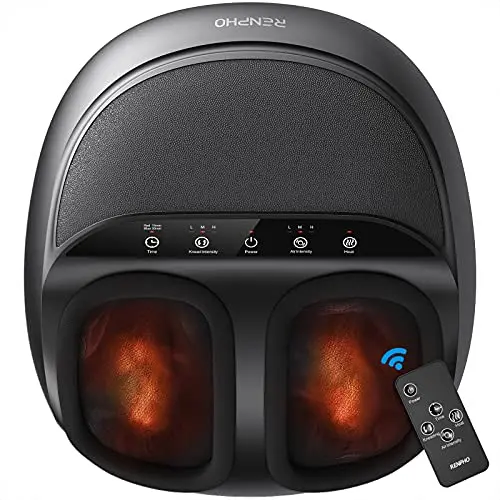 Renpho Shiatsu Foot Massager With Heat – Remote-Controlled Kneading Therapy For Plantar Fasciitis, Fits Up To Men’S Size 12 1