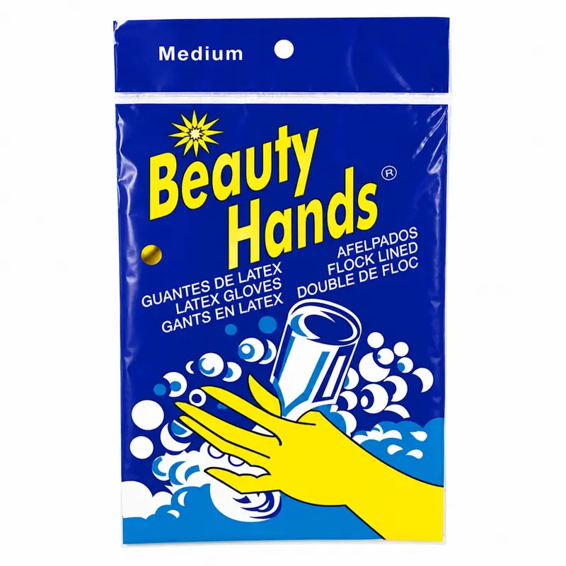 Reusable Yellow Latex Cleaning Gloves — Medium Fit, Durable Hand Protection (1 Pair) 1