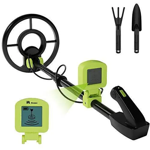 Ricomax Rm Kids’ Metal Detector – Waterproof Ip68 Lcd Model With Buzzer, Lightweight 2 Lb Design, 24–35 Inch Adjustable Foldable Shaft, Green 1