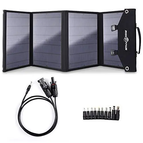 Rockpals 100W Foldable Solar Panel Charger – Compatible With Jackery, Goal Zero, Suaoki, And Webetop Power Stations; Features Triple Usb Outputs 1