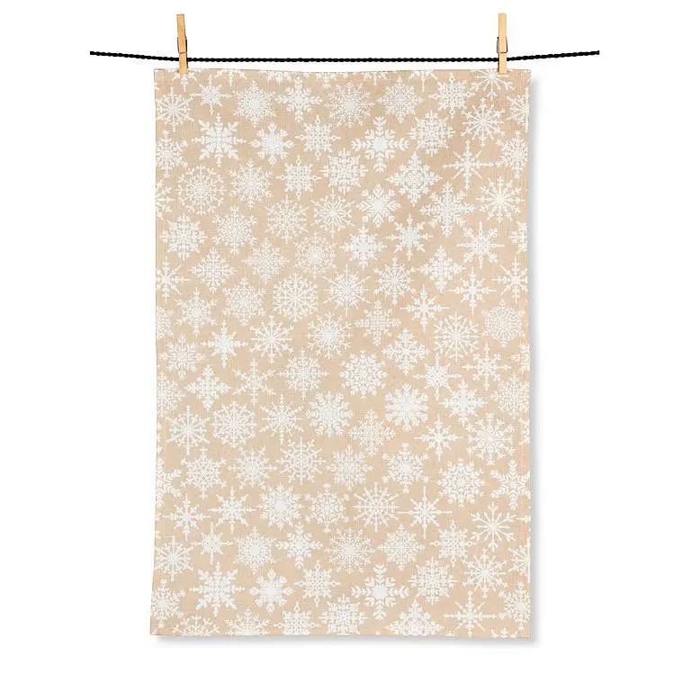 Scandi Snowflakes Cotton Kitchen Towel – Modern Nordic Design 1