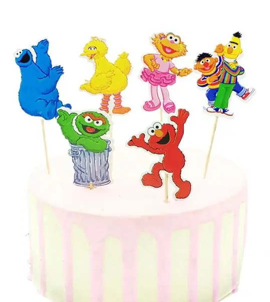 Sesame Street Character Cupcake Toppers – 24-Piece Educational & Playful Cake Decor 1