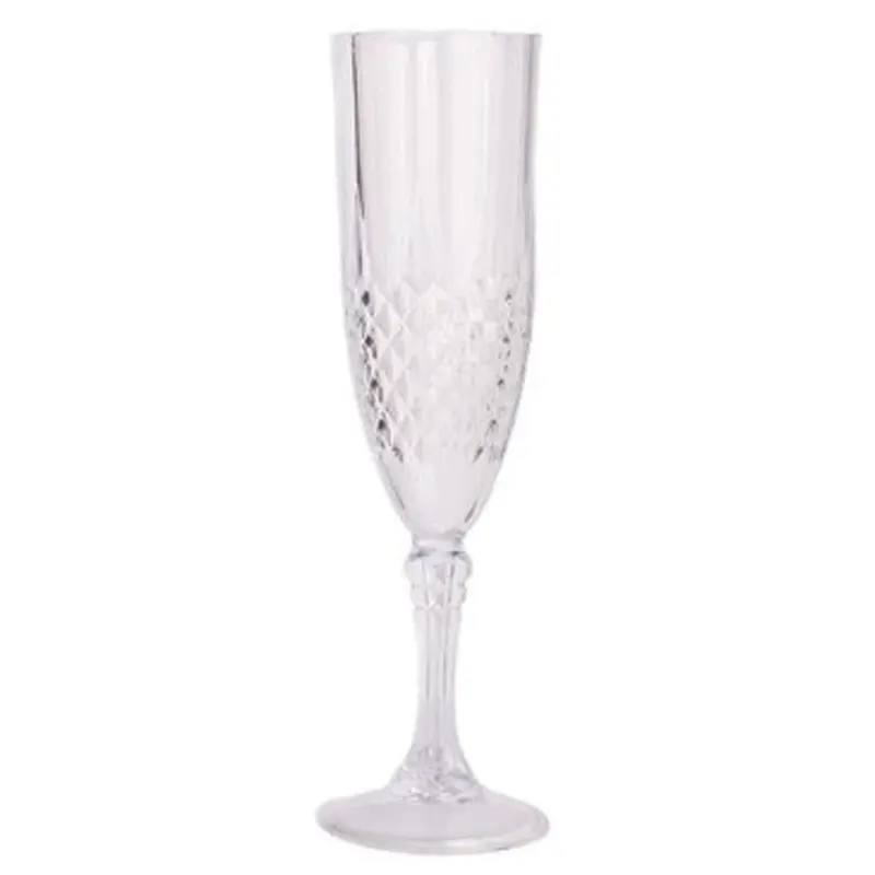 Set Of 4 Crystal-Effect Clear Plastic Champagne Flutes 1