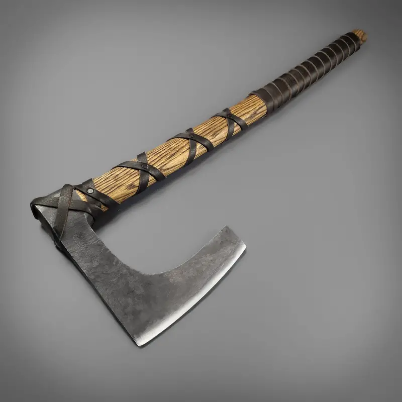 Shield-Splitter Battle Axe – Functional Forged Steel Weapon 1