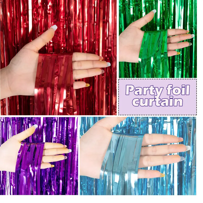 Shimmering Foil Fringe Backdrop Curtain For Party Photo Walls 1
