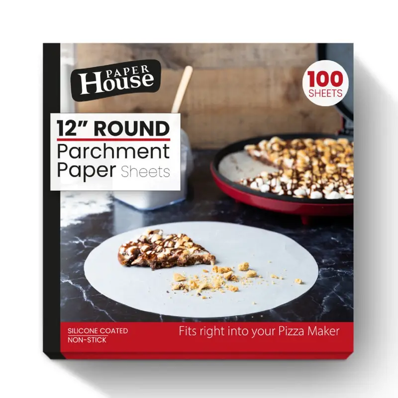 Silicone-Coated Nonstick Parchment Paper – 12 In Round For Pizza Makers 1
