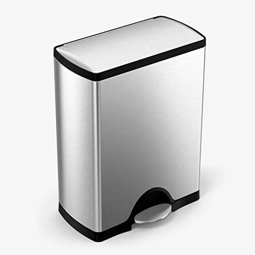 Simplehuman Rectangular Step Trash Can – 50L / 13.2-Gallon Brushed Stainless Steel Kitchen Bin With Touch-Free Operation 1