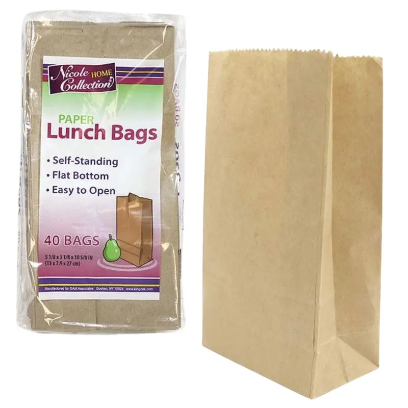 Small Brown Kraft Lunch Bags – 5.125" × 3.375" × 10.75" Standard Size 1