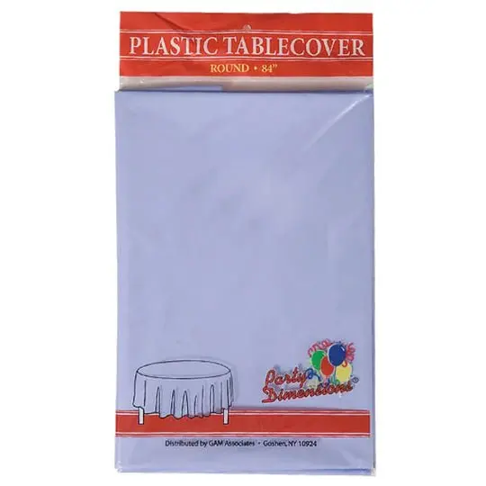 Soft Lavender Disposable Plastic Round Tablecloth – 84 Inch Diameter 1