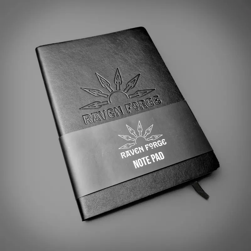 Soft-Touch Embossed Notebook – Raven Forge Brand Journal 1