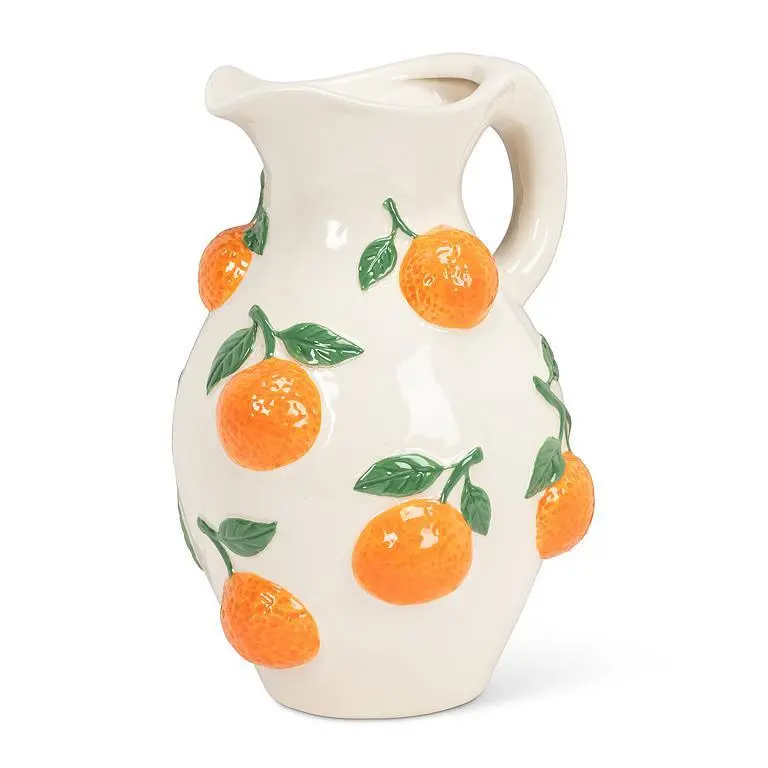Spacious Ceramic Jug Styled With Orange Slices 1