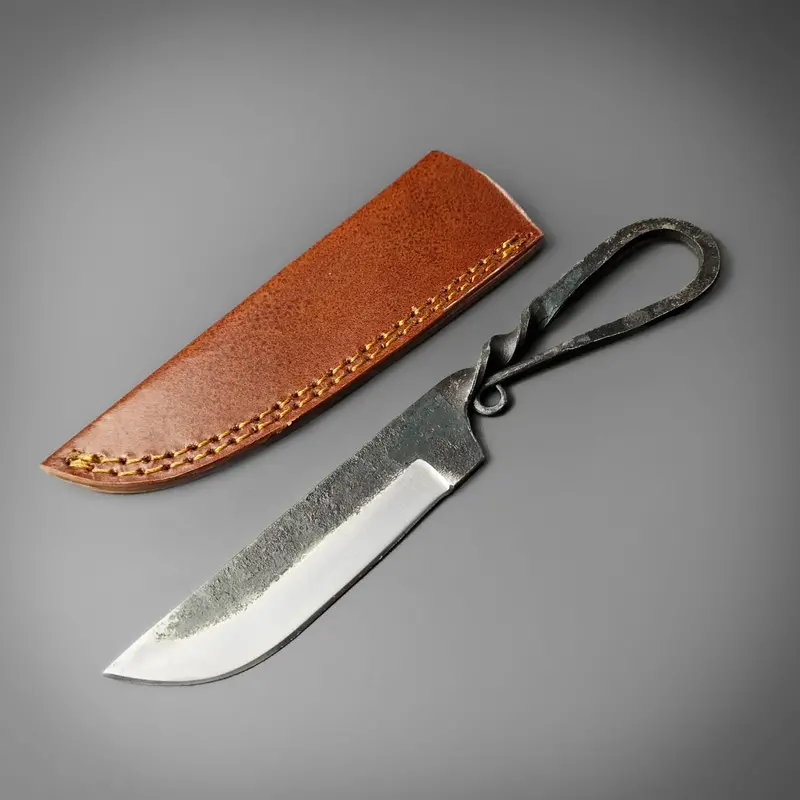 Spiral-Textured Forged Knife 1