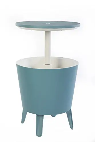 Sunnydaze Modern Cool Bar Outdoor Side Table – 7.5-Gallon Beverage Cooler For Hot Tubs & Patios (Teal) 1