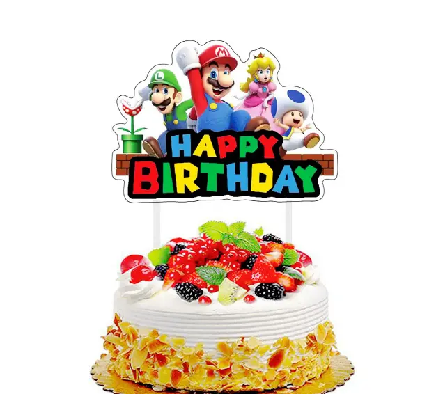 Super Mario Inspired Cake Topper – Video Game Themed Dessert Decor 1